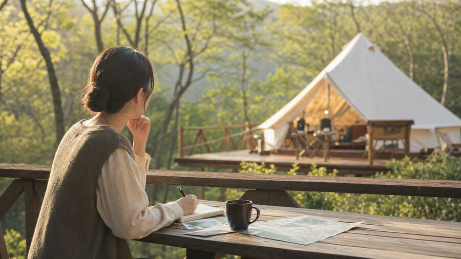 グランピング体験を、別荘探しにつなげる