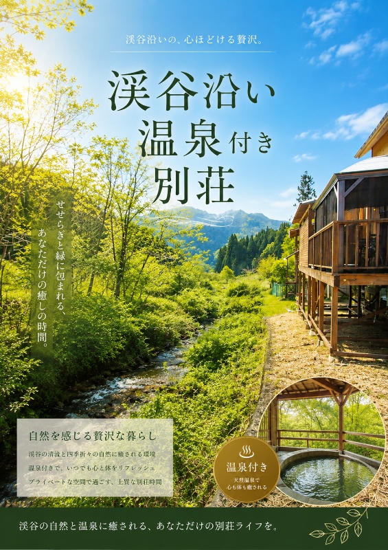 「天然温泉とホタル観賞が楽しめる！朝来市納座の中古別荘物件」のメイン画像