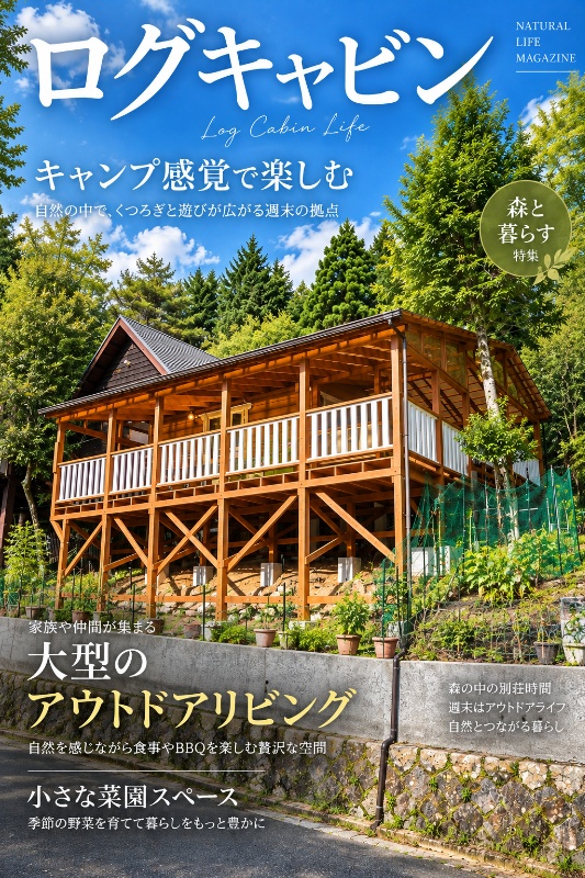 「キャンプ気分で楽しむ高台のログハウス！南丹市園部町大河内の中古別荘物件」のメイン画像