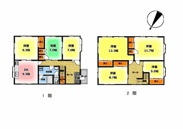 「倉吉市 東鴨新町 (倉吉駅) 2階建 7DK」のメイン画像