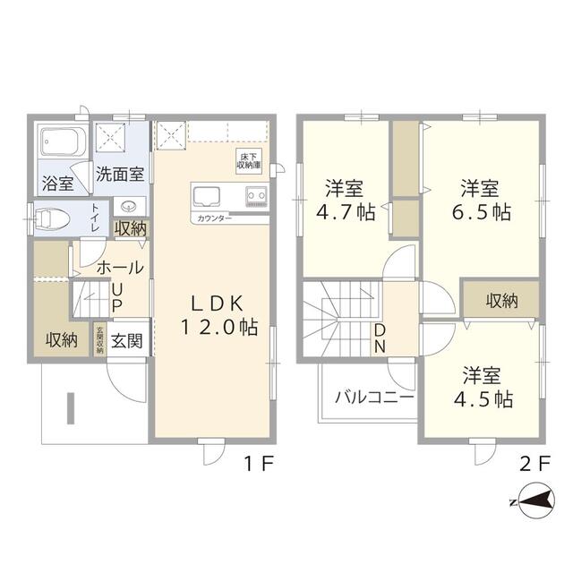 「倉吉市 山根 (倉吉駅) 2階建 3LDK」のメイン画像