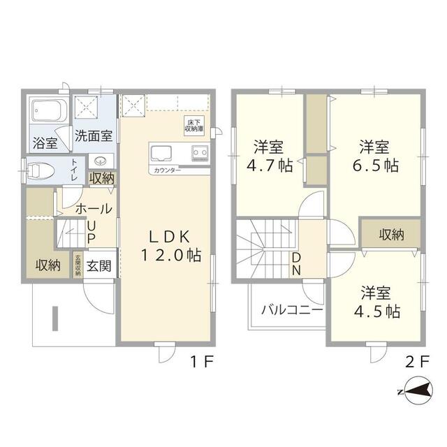 「倉吉市 山根 (倉吉駅) 2階建 3LDK」のメイン画像