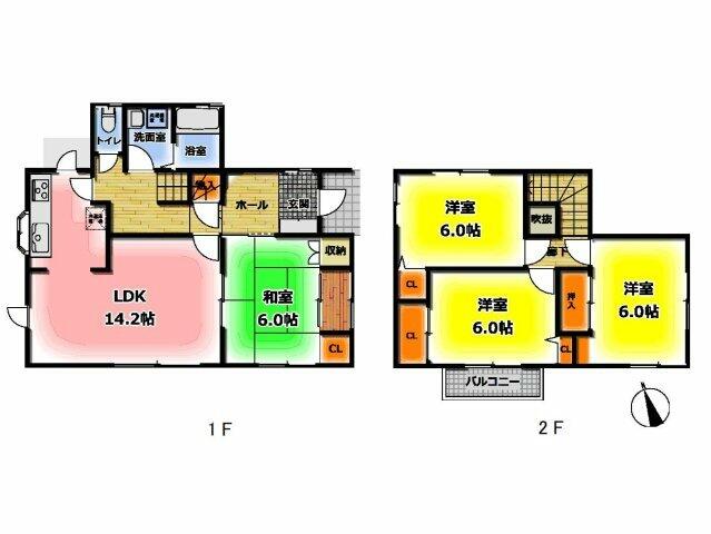 「鳥取市 気高町下坂本 (宝木駅) 2階建 4LDK」のメイン画像