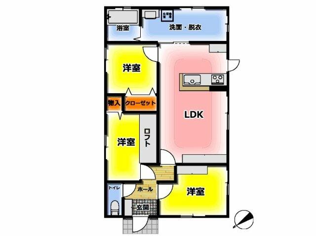 「倉吉市 西福守町 (倉吉駅) 1階建 3LDK」のメイン画像