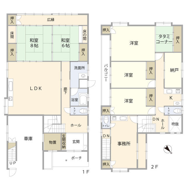 「鳥取市 緑ケ丘２丁目 (湖山駅) 2階建 6SLDK」のメイン画像