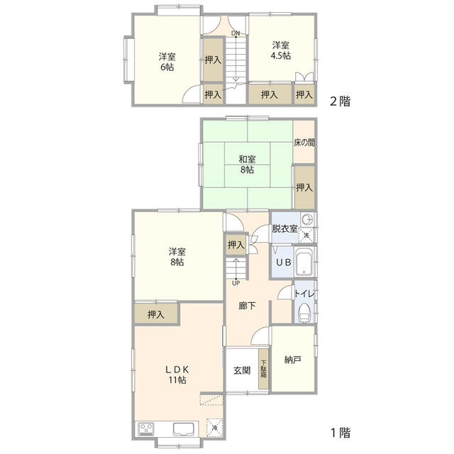 「鳥取市 面影１丁目 (津ノ井駅) 2階建 4LDK」のメイン画像