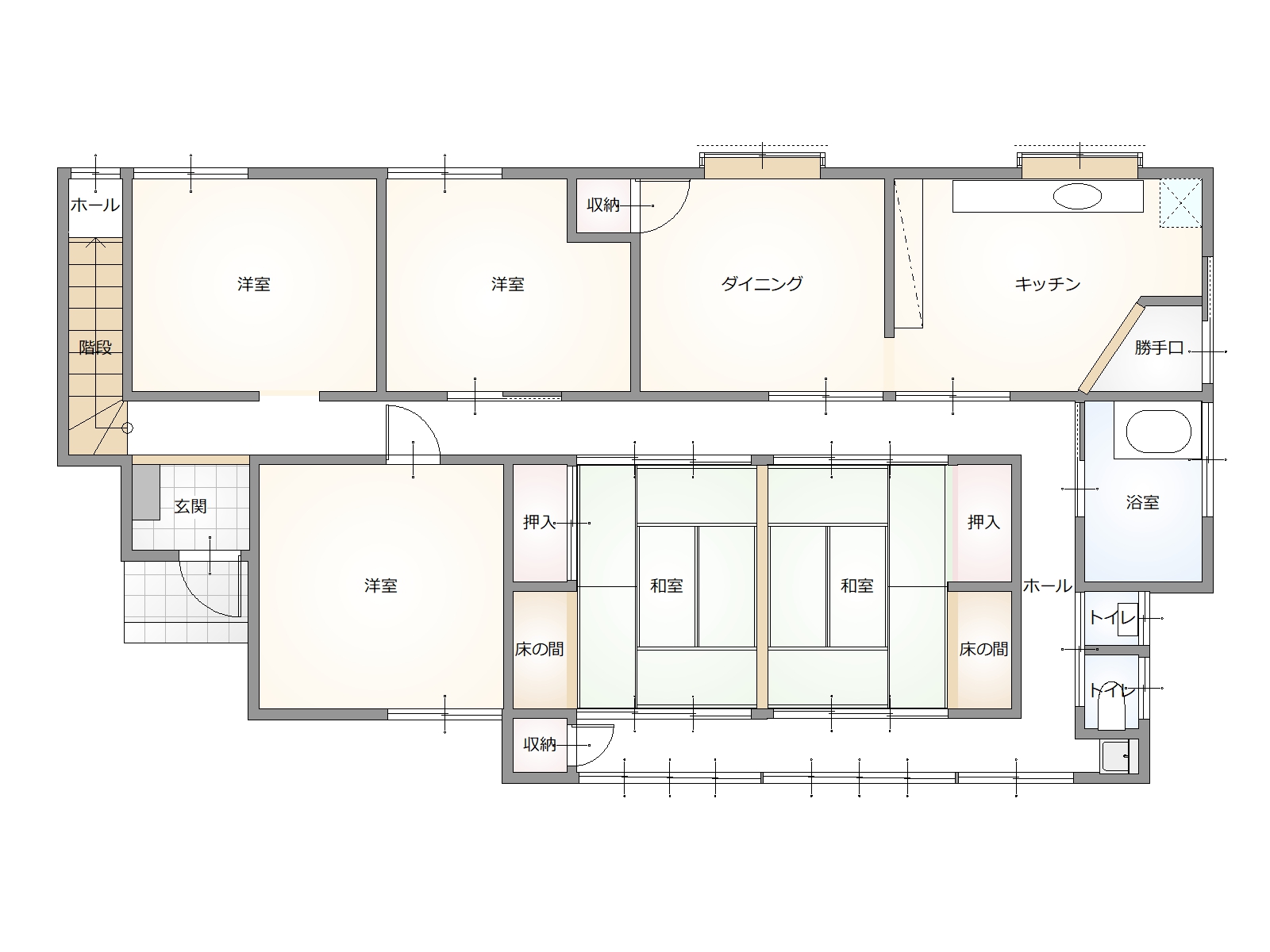解放感溢れる広い庭付き！美祢市伊佐町伊佐字小林の中古住宅物件の画像2
