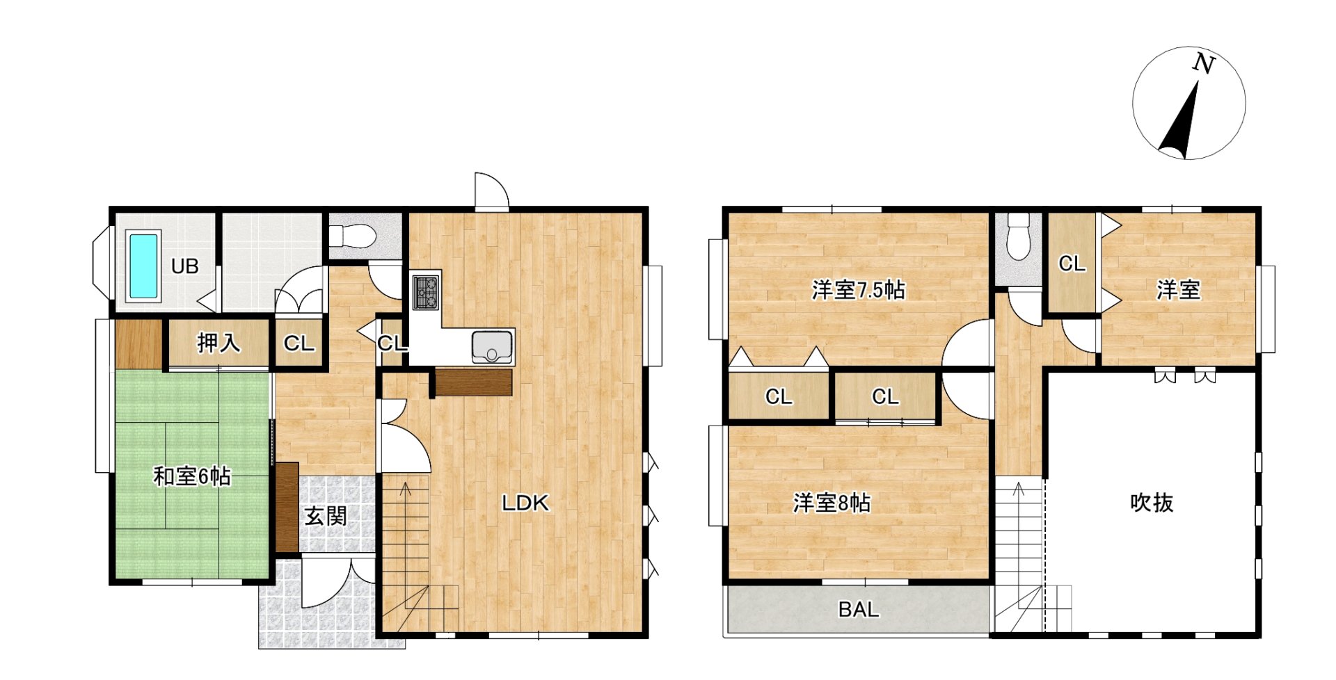 部屋数たっぷり4LDK！山口市緑ヶ丘5-19の中古住宅物件の画像2
