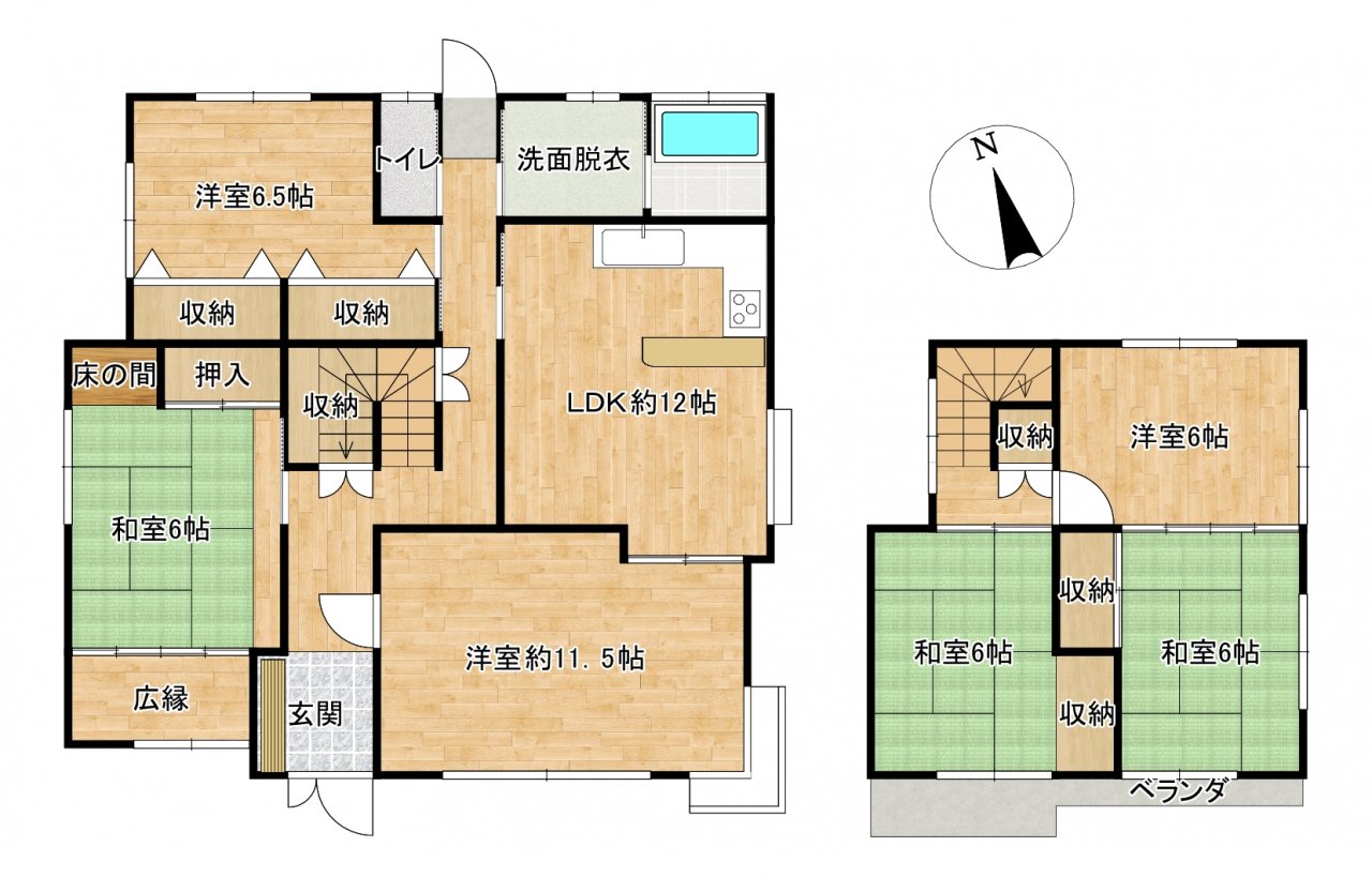 南向き庭＆新品水回り！山口市吉敷赤田1丁目の中古住宅物件の画像2