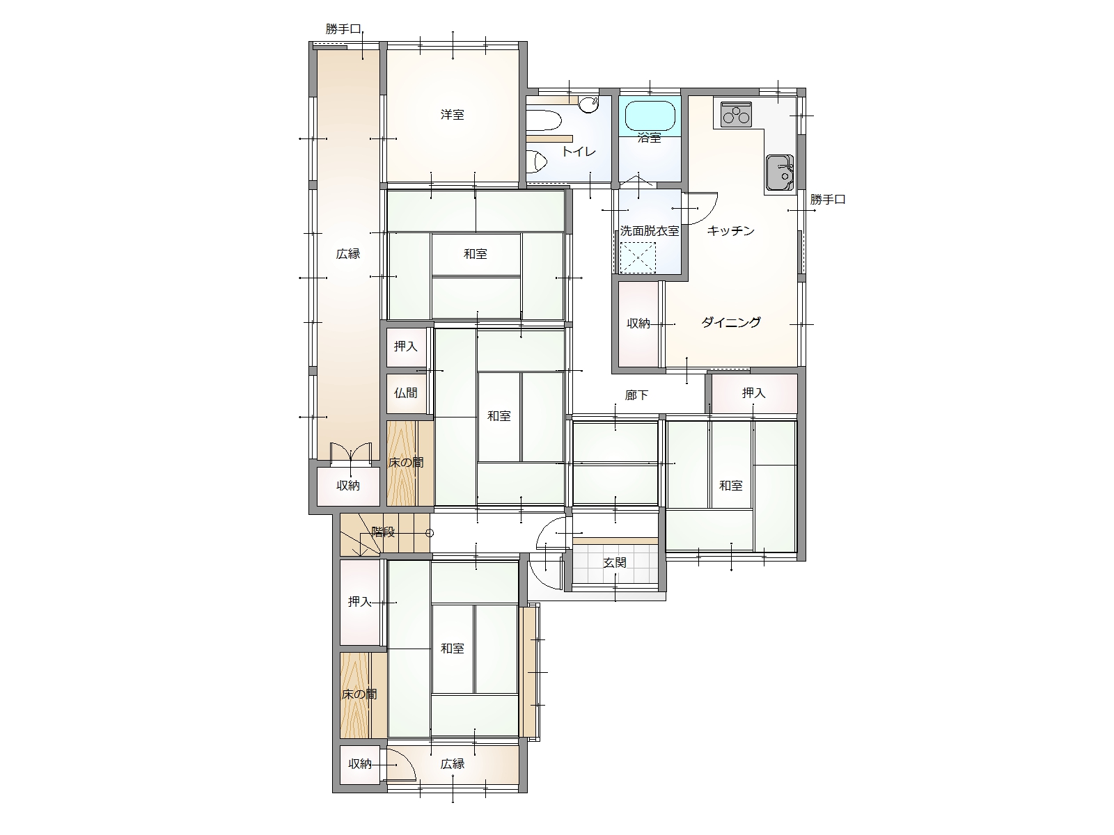 部屋数豊富な7DK！山口市後河原197番2の中古住宅物件の画像2