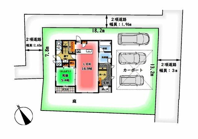 鳥取市 湯所町１丁目 (鳥取駅) 2階建 4LDKの画像3